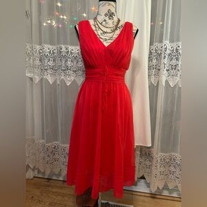 Vintage Red Chiffon Cocktail Dress